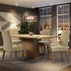 Conjunto Sala De Jantar Mesa Tampo De Vidro 4 Cadeiras Rustic