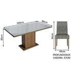 Conjunto Sala De Jantar Mesa Tampo De Vidro 4 Cadeiras Rustic