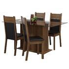 Conjunto Sala De Jantar Mesa Tampo De Vidro 4 Cadeiras Rustic