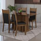 Conjunto Sala De Jantar Mesa Tampo De Vidro 4 Cadeiras Rustic