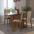 Conjunto Sala De Jantar Mesa Tampo De Vidro 4 Cadeiras Rustic