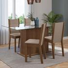Conjunto Sala De Jantar Mesa Tampo De Vidro 4 Cadeiras Rustic