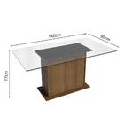 Conjunto Sala De Jantar Mesa Tampo De Vidro 4 Cadeiras Rustic