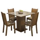 Conjunto Sala De Jantar Mesa Tampo De Vidro 4 Cadeiras Rustic