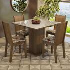 Conjunto Sala De Jantar Mesa Tampo De Vidro 4 Cadeiras Rustic