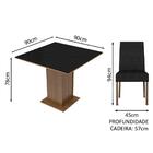 Conjunto Sala De Jantar Mesa Tampo De Vidro 4 Cadeiras Rustic