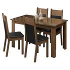 Conjunto Sala De Jantar Mesa Tampo De Vidro 4 Cadeiras Rustic