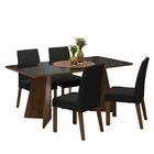 Conjunto Sala De Jantar Mesa Tampo De Vidro 4 Cadeiras Rustic