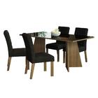 Conjunto Sala De Jantar Mesa Tampo De Vidro 4 Cadeiras Rustic