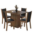 Conjunto Sala De Jantar Mesa Tampo De Vidro 4 Cadeiras Rustic