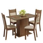 Conjunto Sala De Jantar Mesa Tampo De Vidro 4 Cadeiras Rustic