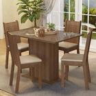 Conjunto Sala De Jantar Mesa Tampo De Vidro 4 Cadeiras Rustic