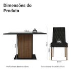 Conjunto Sala De Jantar Mesa Tampo De Vidro 4 Cadeiras Rustic