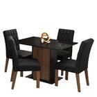 Conjunto Sala De Jantar Mesa Tampo De Vidro 4 Cadeiras Rustic