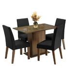 Conjunto Sala De Jantar Mesa Tampo De Vidro 4 Cadeiras Rustic