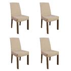 Conjunto Sala De Jantar Mesa Tampo De Vidro 4 Cadeiras Rustic