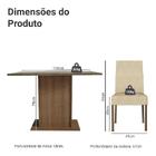 Conjunto Sala De Jantar Mesa Tampo De Vidro 4 Cadeiras Rustic