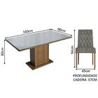 Conjunto Sala De Jantar Mesa Tampo De Vidro 6 Cadeiras Rustic