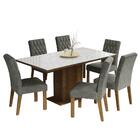 Conjunto Sala De Jantar Mesa Tampo De Vidro 6 Cadeiras Rustic