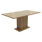 Conjunto Sala De Jantar Mesa Tampo De Vidro 6 Cadeiras Rustic