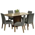 Conjunto Sala De Jantar Mesa Tampo De Vidro 6 Cadeiras Rustic