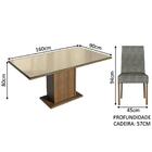 Conjunto Sala De Jantar Mesa Tampo De Vidro 6 Cadeiras Rustic