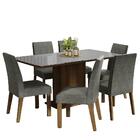 Conjunto Sala De Jantar Mesa Tampo De Vidro 6 Cadeiras Rustic