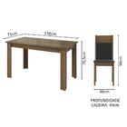 Conjunto Sala De Jantar Mesa Tampo De Vidro 6 Cadeiras Rustic