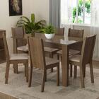 Conjunto Sala De Jantar Mesa Tampo De Vidro 6 Cadeiras Rustic