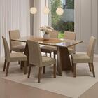 Conjunto Sala De Jantar Mesa Tampo De Vidro 6 Cadeiras Rustic