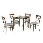Conjunto Sala De Jantar Mesa Tampo De Vidro 80x80 Com 4 Cadei