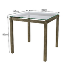 Conjunto Sala De Jantar Mesa Tampo De Vidro 80x80 Com 4 Cadei