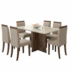 Conjunto Sala De Jantar Mesa Tampo De Vidro Ana E 6 Cadeiras