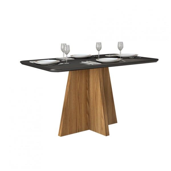 Conjunto Sala De Jantar Mesa Tampo De Vidro Carmen Com 4 Cadeiras