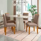 Conjunto Sala De Jantar Mesa Tampo De Vidro E 4 Cadeiras Ana