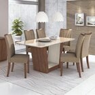 Conjunto Sala De Jantar Mesa Tampo De Vidro/mdf 6 Cadeiras Ap