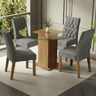 Conjunto Sala De Jantar Mesa Tampo De Vidro Redondo 4 Cadeira