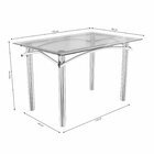 Conjunto Sala De Jantar Mesa Tampo De Vidro Retangular Elba E