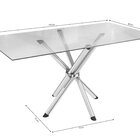 Conjunto Sala De Jantar Mesa Tampo De Vidro Volga E 6 Cadeira