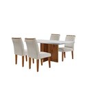 Conjunto Sala De Jantar Mesa Tampo Em Mdf 4 Cadeiras  Off Whi