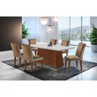 Conjunto Sala De Jantar Mesa Tampo Em Mdf 6 Cadeiras  Off Whi