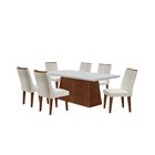 Conjunto Sala De Jantar Mesa Tampo Em Mdf 6 Cadeiras  Off Whi