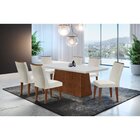 Conjunto Sala De Jantar Mesa Tampo Em Mdf 6 Cadeiras  Off Whi
