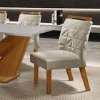 Conjunto Sala De Jantar Mesa Tampo Em Mdf/vidro E 6 Cadeiras