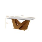 Conjunto Sala De Jantar Mesa Tampo Em Mdf/vidro E 6 Cadeiras