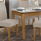 Conjunto Sala De Jantar Mesa Tampo Em Vidro Aries 6 Cadeiras