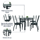 Conjunto Sala De Jantar Mesa Tampo Granito 1,20m Com 4 Cadeir