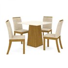 Conjunto Sala De Jantar Mesa Tampo Mdf 4 Cadeiras Zoe Espress
