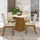 Conjunto Sala De Jantar Mesa Tampo Mdf 4 Cadeiras Zoe Espress