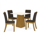 Conjunto Sala De Jantar Mesa Tampo Mdf 4 Cadeiras Zoe Espress